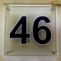 Preview: LED Hausnummer Ziffer "46" - Hausnummernleuchte Außenwandleuchte Außenlampe Leuchtschild