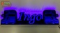 Preview: LED Namensschild Detailzeichnung Zugmaschine Gravur "Ingo" oder Wunschname als Konturschnitt - Truckerschild Neonschild Leuchtschild