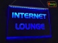 Preview: LED Werbeschild Firmenschild Gravur "Internet Lounge" Arztschild Kanzleischild Ladenschild Praxisschild Leuchtreklame Leuchtschild
