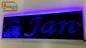 Preview: LED Namensschild Detailzeichnung Zugmaschine Gravur "Jan" oder Wunschname auf Rechteckplatte - Truckerschild Neonschild Leuchtschild
