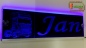 Preview: "LED Namensschild Detailzeichnung Zugmaschine Gravur ""Jan"" oder Wunschname auf Rechteckplatte - Truckerschild Neonschild Leuchtschild"