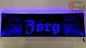 Preview: LED Namensschild Detailzeichnung Zugmaschine Gravur "Jörg" oder Wunschname in Frakturschrift Altdeutsch auf Rechteckplatte - Truckerschild Neonschild Leuchtschild