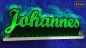 Preview: Ihr LED Wunschname "Johannes" Namensschild Leuchtschild Truckerschild