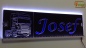 Mobile Preview: LED Namensschild Detailzeichnung Zugmaschine Gravur "Josef" oder Wunschname auf Rechteckplatte - Truckerschild Neonschild Leuchtschild