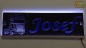 Preview: LED Namensschild Detailzeichnung Zugmaschine Gravur "Josef" oder Wunschname auf Rechteckplatte - Truckerschild Neonschild Leuchtschild