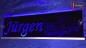 Preview: LED Namensschild Detailzeichnung Zugmaschine Gravur "Jürgen" oder Wunschname auf Rechteckplatte - Truckerschild Neonschild Leuchtschild