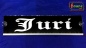 Preview: LED Namensschild Gravur "Juri" oder Wunschname in Frakturschrift Oldenglish auf Rechteckplatte - Truckerschild Neonschild Leuchtschild