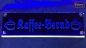 Preview: LED Namensschild Symbolik Kaffeetasse Gravur "Kaffee-Bernd" oder Wunschname in Frakturschrift Altdeutsch als Konturschnitt - Truckerschild Neonschild Leuchtschild