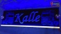 Preview: LED Namensschild Detailzeichnung Zugmaschine Gravur "Kalle" oder Wunschname auf Rechteckplatte - Truckerschild Neonschild Leuchtschild