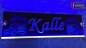 Mobile Preview: LED Namensschild Detailzeichnung Zugmaschine Gravur "Kalle" oder Wunschname auf Rechteckplatte - Truckerschild Neonschild Leuchtschild