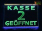 Preview: LED Kassenschild "Kasse 2 geöffnet" - Hinweisschild Orientierungsschild Werbeschild Leuchtschild