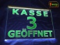 Preview: LED Kassenschild "Kasse 3 geöffnet" - Hinweisschild Orientierungsschild Werbeschild Leuchtschild