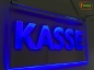 Preview: LED Kassenschild "Kasse" - Hinweisschild Orientierungsschild Werbeschild Leuchtschild