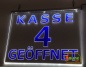 Preview: LED Kassenschild "Kasse 4" - Hinweisschild Orientierungsschild Werbeschild Leuchtschild