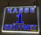 Preview: LED Kassenschild "Kasse 1" - Hinweisschild Orientierungsschild Werbeschild Leuchtschild