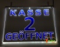 Preview: LED Kassenschild "Kasse 2" - Hinweisschild Orientierungsschild Werbeschild Leuchtschild