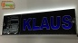 Preview: LED Namensschild Detailzeichnung Zugmaschine Gravur "KLAUS" oder Wunschname auf Rechteckplatte - Truckerschild Neonschild Leuchtschild