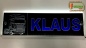 Preview: LED Namensschild Detailzeichnung Zugmaschine Gravur "KLAUS" oder Wunschname auf Rechteckplatte - Truckerschild Neonschild Leuchtschild