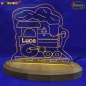 Mobile Preview: Lampelinos LED Nachtlicht "Lokomotive" Kinderlampe Schlummerleuchte + Ihr Wunschname als individuelle Acrylglas-Gravur
