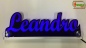 Preview: Ihr LED Wunschname "Leandro" Namensschild Leuchtschild Truckerschild