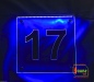 Preview: LED Hausnummer, LED Gravur Leuchtschild, Ziffer - Nummer " 17 "