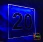 Preview: LED Hausnummer, LED Gravur Leuchtschild, Ziffer - Nummer " 20 "