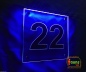 Preview: LED Hausnummer, LED Gravur Leuchtschild, Ziffer - Nummer " 22 "