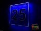 Mobile Preview: LED Hausnummer, LED Gravur Leuchtschild, Ziffer - Nummer " 25 "