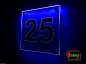 Preview: LED Hausnummer, LED Gravur Leuchtschild, Ziffer - Nummer " 25 "