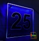 Preview: LED Hausnummer, LED Gravur Leuchtschild, Ziffer - Nummer " 25 "