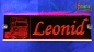 Preview: LED Namensschild Detailzeichnung Zugmaschine Gravur "Leonid" oder Wunschname auf Rechteckplatte - Truckerschild Neonschild Leuchtschild