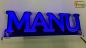 Mobile Preview: Ihr LED Wunschname "MANU" Namensschild Leuchtschild Truckerschild Großbuchstaben als Konturschnitt