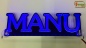 Preview: Ihr LED Wunschname "MANU" Namensschild Leuchtschild Truckerschild Großbuchstaben als Konturschnitt