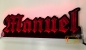 Preview: Ihr Wunschname Altdeutsch" Manuel " LED Namensschild