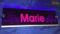 Mobile Preview: LED Namensschild Detailzeichnung Amitruck Gravur "Marie" oder Wunschname auf Rechteckplatte - Truckerschild Neonschild Leuchtschild