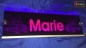 Preview: LED Namensschild Detailzeichnung Amitruck Gravur "Marie" oder Wunschname auf Rechteckplatte - Truckerschild Neonschild Leuchtschild