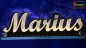 Preview: Ihr LED Wunschname "Marius" Namensschild Leuchtschild Truckerschild