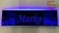 Mobile Preview: LED Namensschild Detailzeichnung Zugmaschine Gravur "Marko" oder Wunschname auf Rechteckplatte - Truckerschild Neonschild Leuchtschild