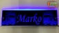 Preview: LED Namensschild Detailzeichnung Zugmaschine Gravur "Marko" oder Wunschname auf Rechteckplatte - Truckerschild Neonschild Leuchtschild