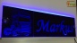 Mobile Preview: LED Namensschild Detailzeichnung Zugmaschine Gravur "Markus" oder Wunschname auf Rechteckplatte - Truckerschild Neonschild Leuchtschild