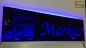 Preview: LED Namensschild Detailzeichnung Zugmaschine Gravur "Markus" oder Wunschname auf Rechteckplatte - Truckerschild Neonschild Leuchtschild