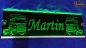 Preview: LED Namensschild Detailzeichnung Zugmaschine Gravur "Martin" oder Wunschname auf Rechteckplatte - Truckerschild Neonschild Leuchtschild