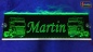 Mobile Preview: LED Namensschild Detailzeichnung Zugmaschine Gravur "Martin" oder Wunschname auf Rechteckplatte - Truckerschild Neonschild Leuchtschild
