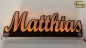 Preview: Ihr LED Wunschname "Matthias" Namensschild Leuchtschild Truckerschild