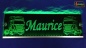 Preview: LED Namensschild Detailzeichnung Zugmaschine Gravur "Maurice" oder Wunschname auf Rechteckplatte - Truckerschild Neonschild Leuchtschild