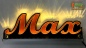 Mobile Preview: Ihr LED Wunschname "Max" Namensschild Leuchtschild Truckerschild
