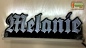 Preview: Ihr LED Wunschname "Melanie" Altdeutsch Frakturschrift Namensschild Leuchtschild Truckerschild Konturschnitt
