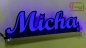 Preview: Ihr LED Wunschname "Micha" Namensschild Leuchtschild Truckerschild