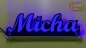 Preview: Ihr LED Wunschname "Micha" Namensschild Leuchtschild Truckerschild