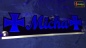 Preview: LED Namensschild Symbolik Eisernes Kreuz Gravur "Micha" oder Wunschname als Konturschnitt - Truckerschild Neonschild Leuchtschild